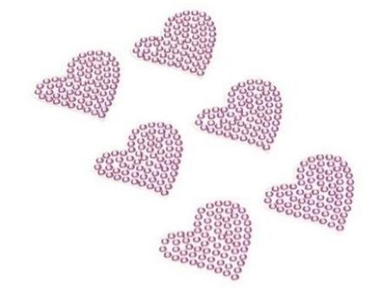 Brewis, dżety samoprzylepne, serca różowe, 6 szt.