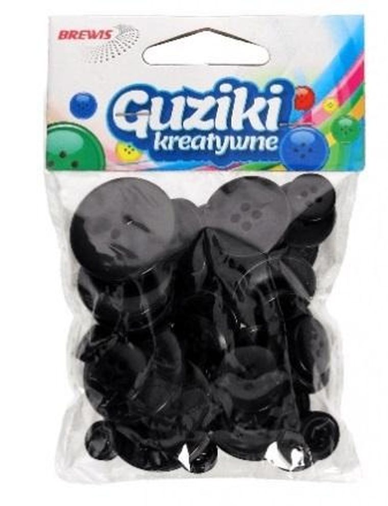 Brewis, guziki kreatywne, czarne, 40g