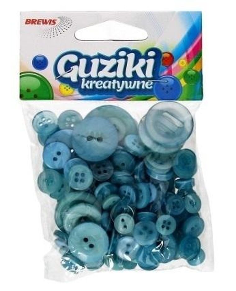 Brewis, guziki kreatywne, niebieskie, 40g