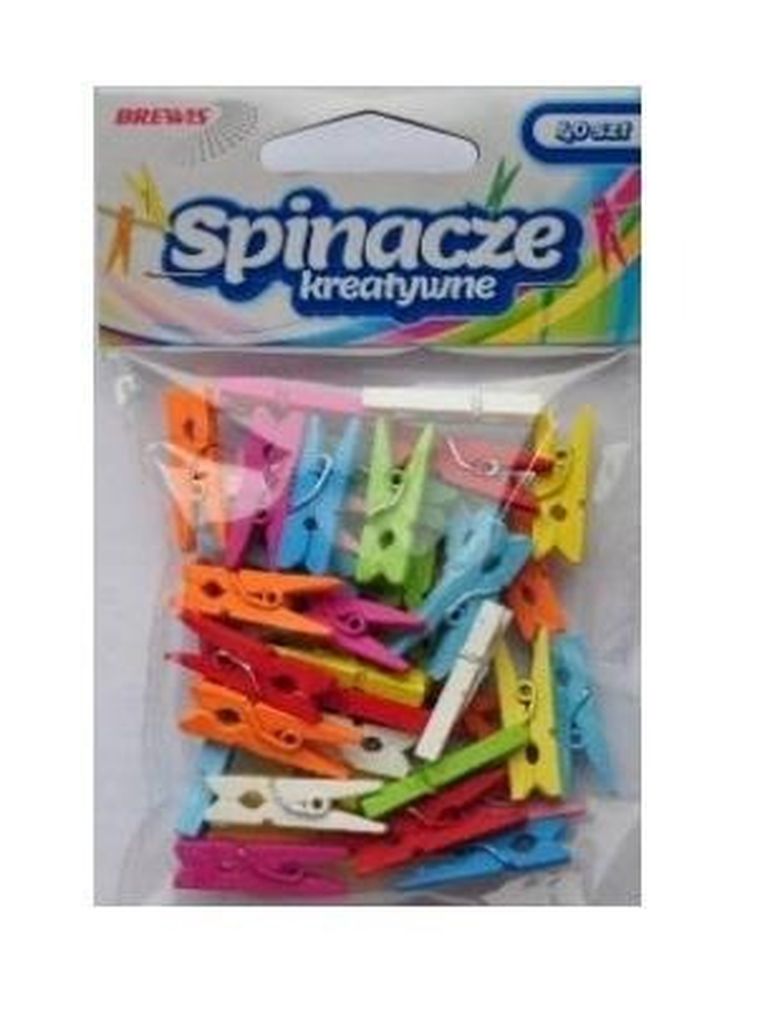 Brewis, klamerki, kolorowe, 3,5 cm, 20 szt.