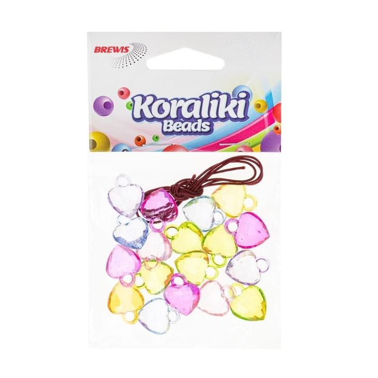 Brewis, koraliki do nawlekania, serca