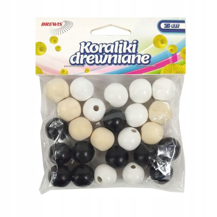 Brewis, koraliki drewniane, 16 mm, 25 szt.