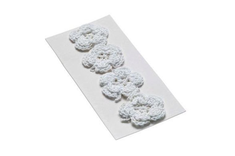 Brewis, kwiatki dekoracyjne, białe, 35 mm, 4 szt.