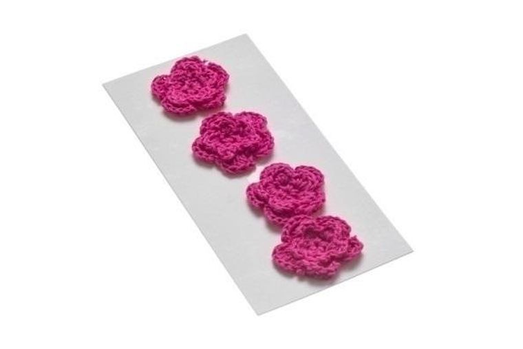 Brewis, kwiatki dekoracyjne, ciemny różowy, 35 mm, 4 szt.