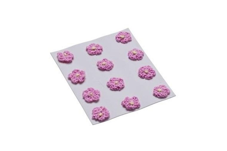 Brewis, kwiatki dekoracyjne, jasny różowy, 18 mm, 12 szt.