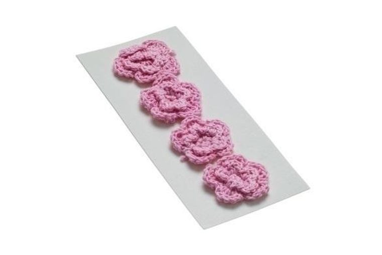 Brewis, kwiatki dekoracyjne, jasny różowy, 35 mm, 4 szt.