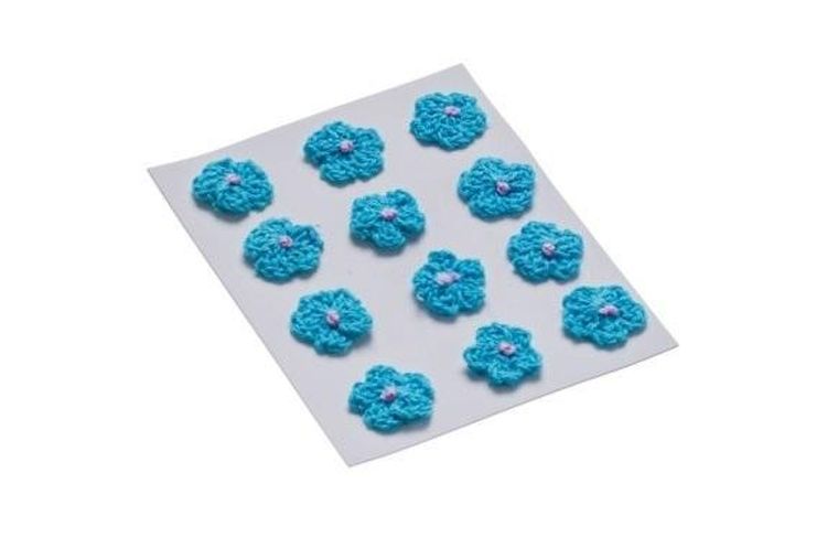 Brewis, kwiatki dekoracyjne, niebieski, 18 mm, 12 szt.