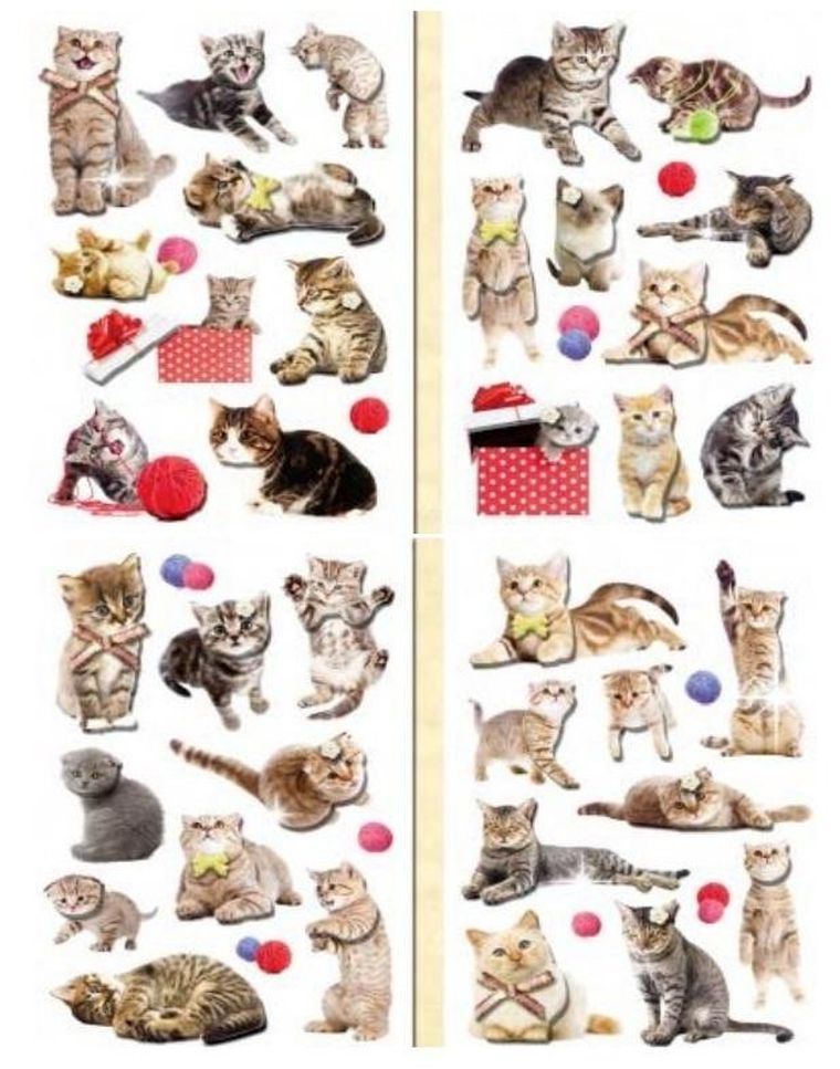 Brewis, naklejki 3D, koty, 1 zestaw