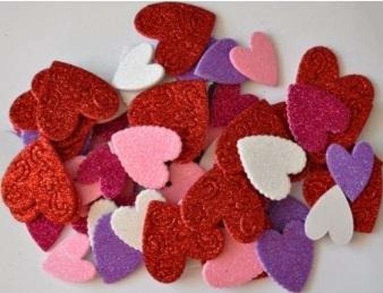 Brewis, naklejki 3D, serca, 64 szt.