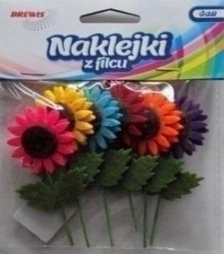 Brewis, naklejki filcowe, kwiatki