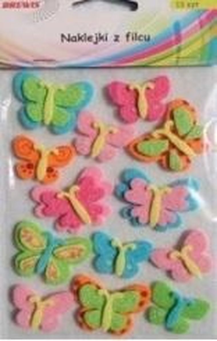 Brewis, naklejki filcowe, motyle