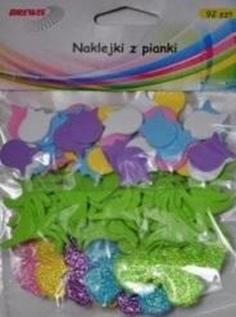 Brewis, naklejki piankowe, z brokatem, kwiaty