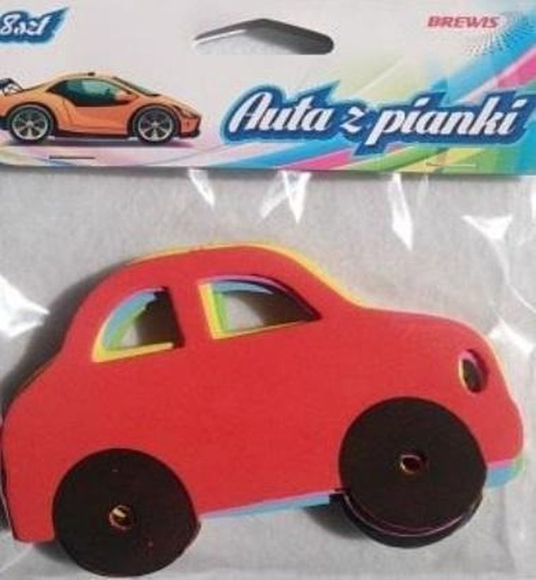Brewis, naklejki z pianki, auta, 8 szt.