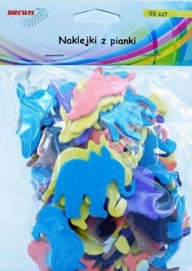 Brewis, naklejki z pianki, dzikie zwierzęta, 98 szt.