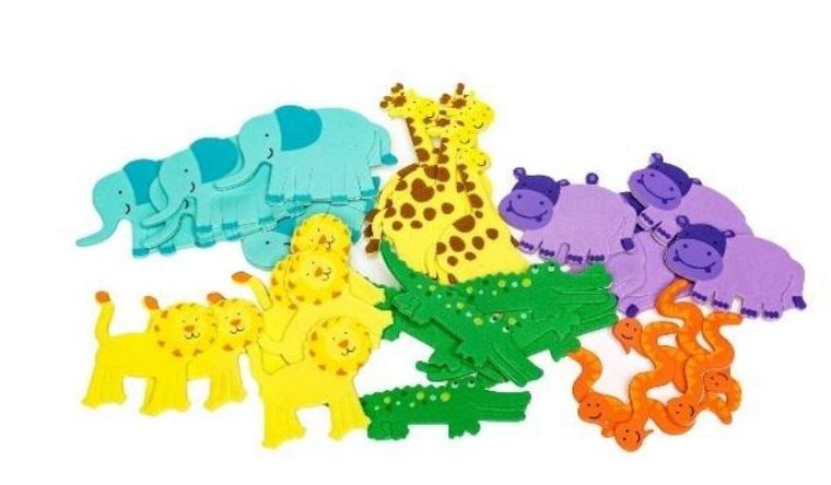 Brewis, naklejki z pianki, dżungla, 36 szt.