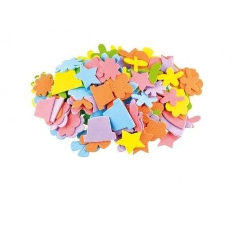 Brewis, naklejki z pianki, kwiaty i figury, 120 szt.