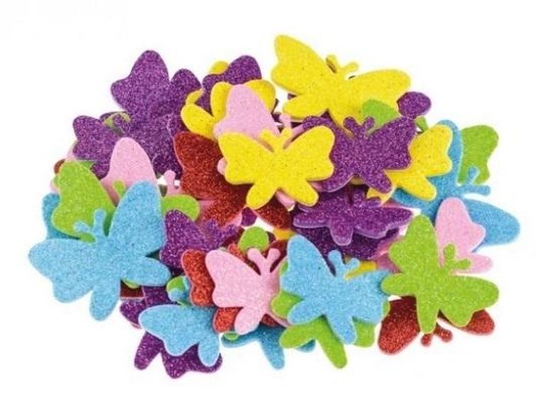 Brewis, naklejki z pianki, motyle z brokatem, 42 szt.