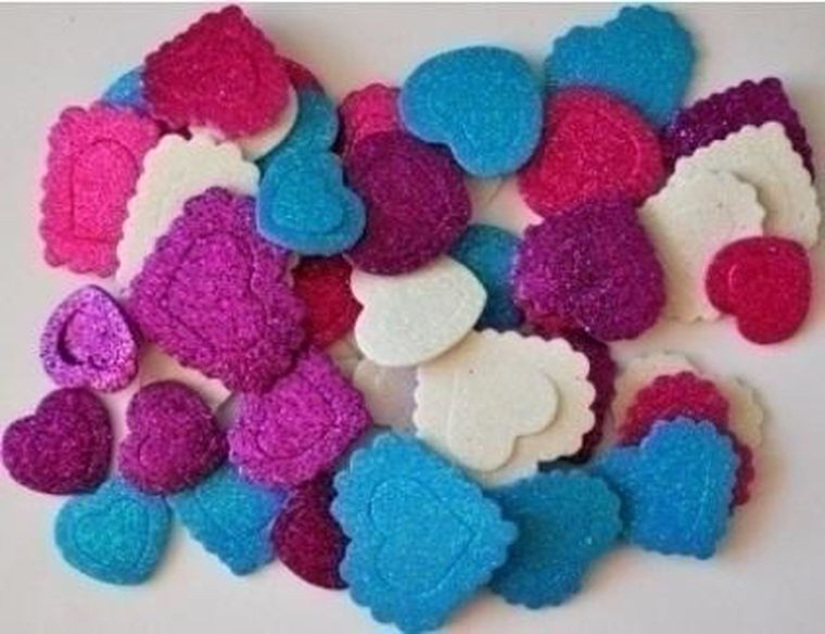 Brewis, naklejki z pianki, serca, 48 szt.