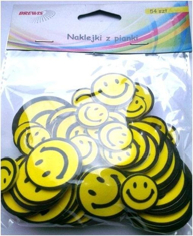Brewis, naklejki z pianki, uśmiechy, 54 szt.