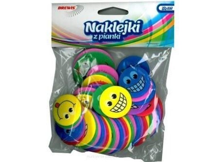 Brewis, naklejki z pianki, uśmiechy, 54 szt.