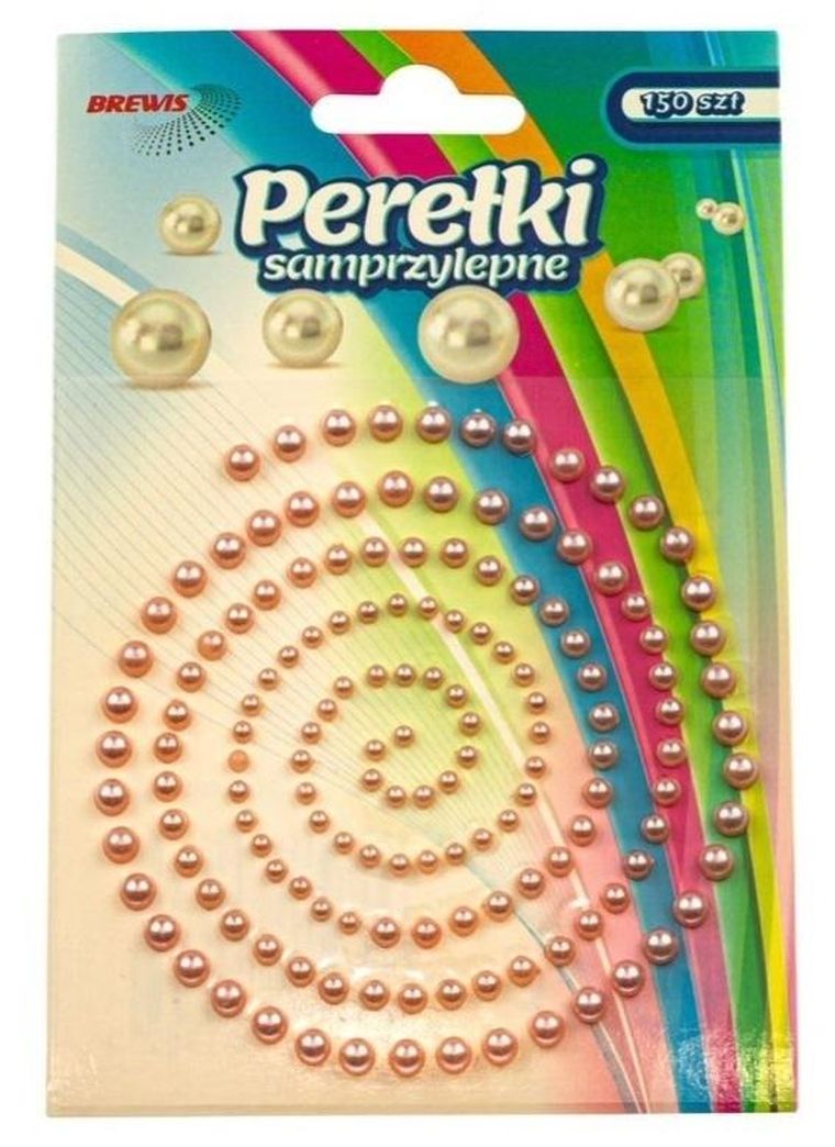 Brewis, perełki samoprzylepne, różowe, 150 szt.