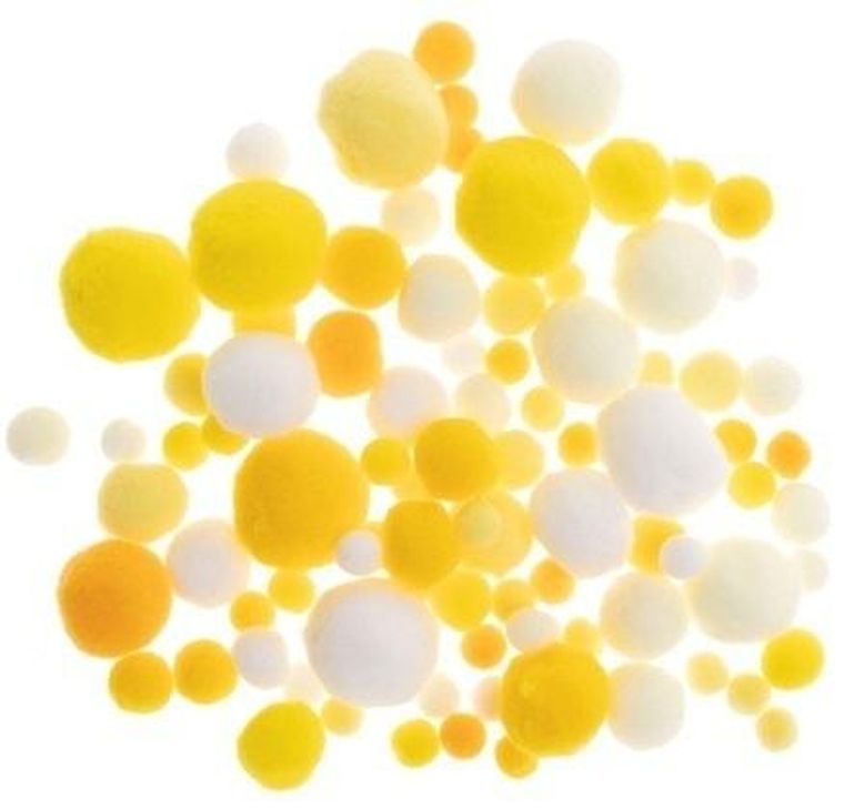 Brewis, pompony, białe i żółte, 20g