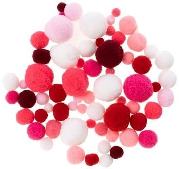 Brewis, pompony, biało-różowe, 20g