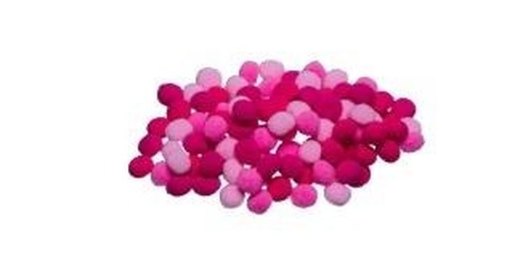 Brewis, pompony, różowe, 10 mm, 100 szt.