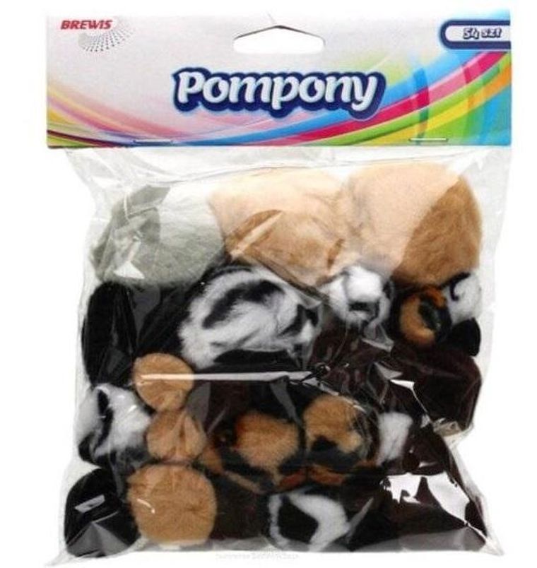 Brewis, pompony, zwierzęta, 54 szt.