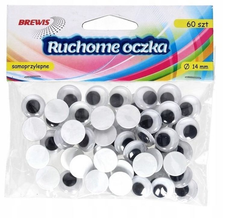 Brewis, ruchome oczka, 14 mm, 60 szt.