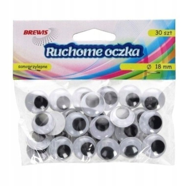 Brewis, ruchome oczka, 18 mm, 30 szt.