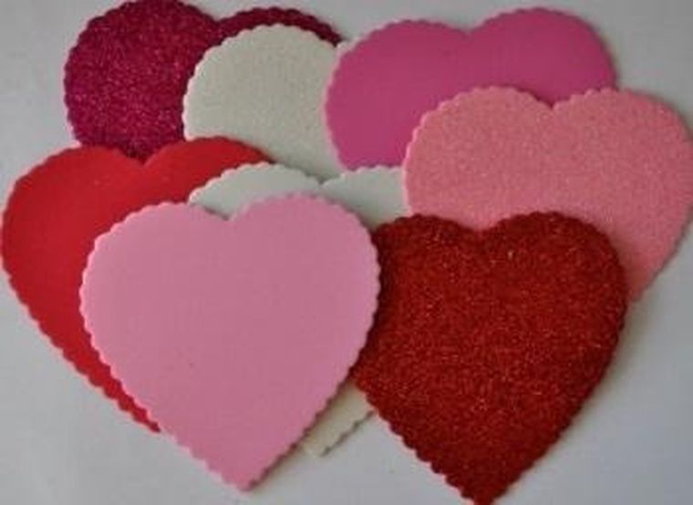 Brewis, serca z pianki, 10-10 cm, 8 szt.