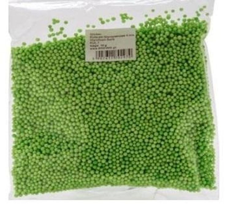 Brewis, styropianowe kulki, zielone, 4 mm, 100g
