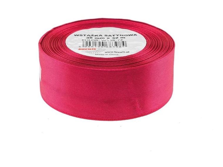 Brewis, wstążka satynowa, bordo, 38mmx32m