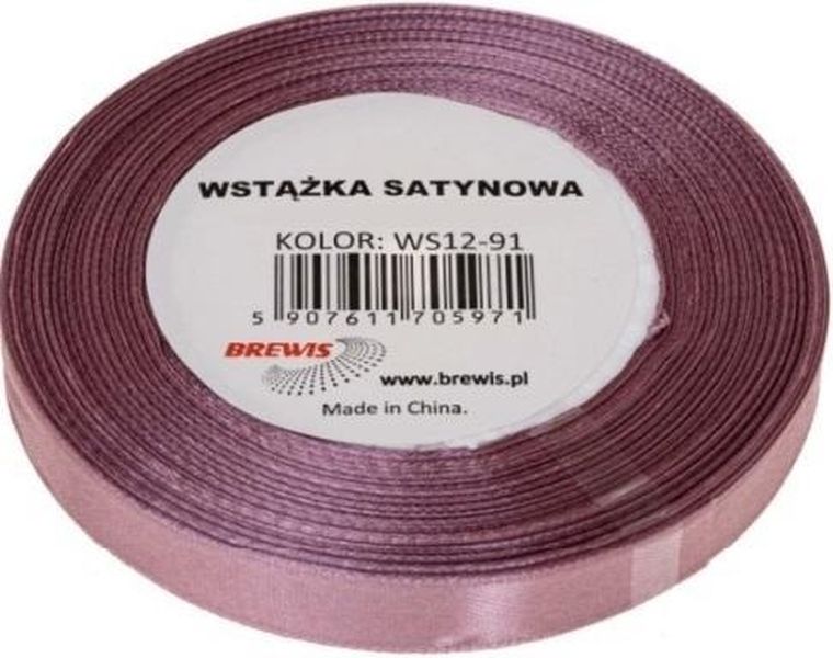 Brewis, wstążka satynowa, ciemny róż, 6mmx32m