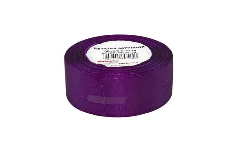 Brewis, wstążka satynowa, fioletowy, 38mmx32m