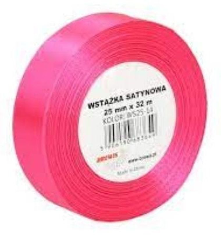 Brewis, wstążka satynowa, jasna różowa, 25mmx32m