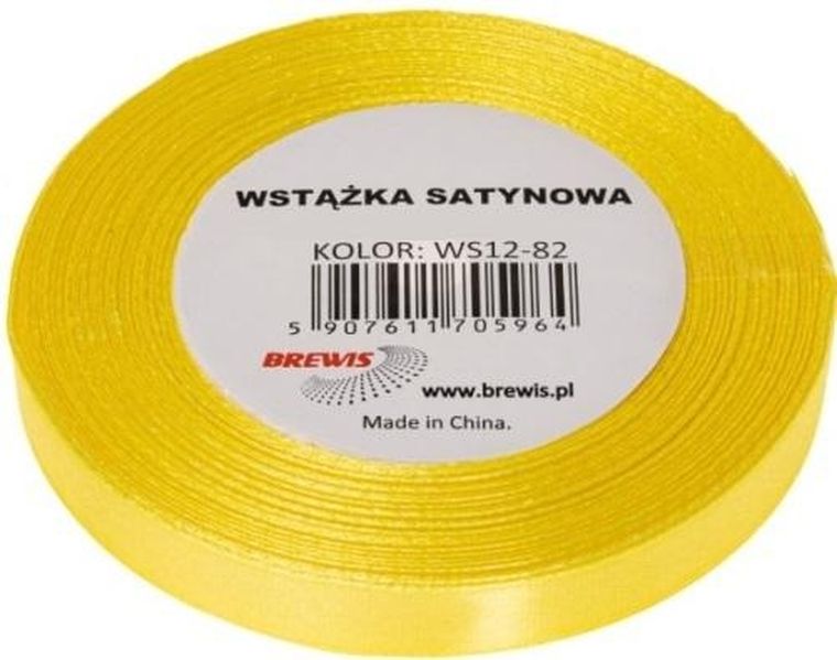 Brewis, wstążka satynowa, kanarkowy, 38mmx32m
