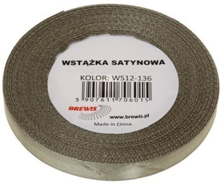 Brewis, wstążka satynowa, khaki, 38mmx32m