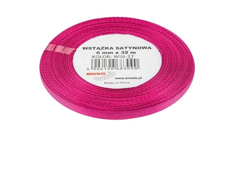Brewis, wstążka satynowa, purpura, 6mmx32m