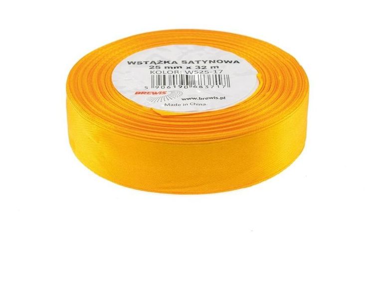 Brewis, wstążka satynowa, złota, 25mmx32m