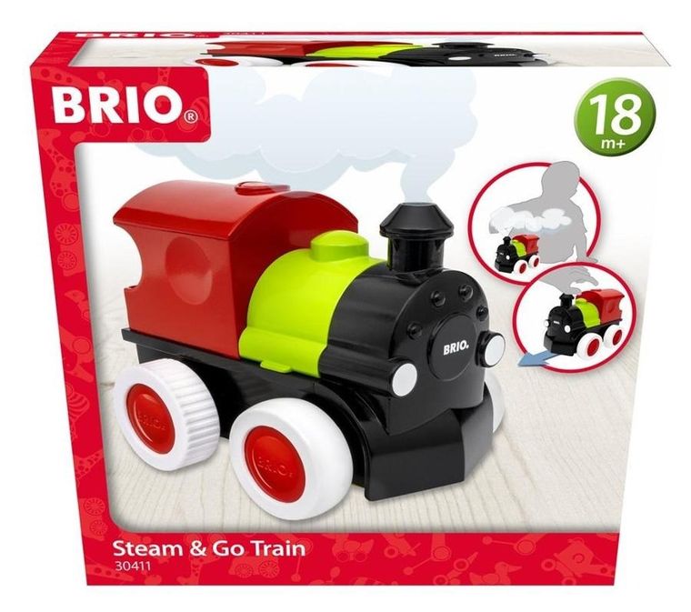 Brio World, Steam & Go Train, drewniana lokomotywa z parą