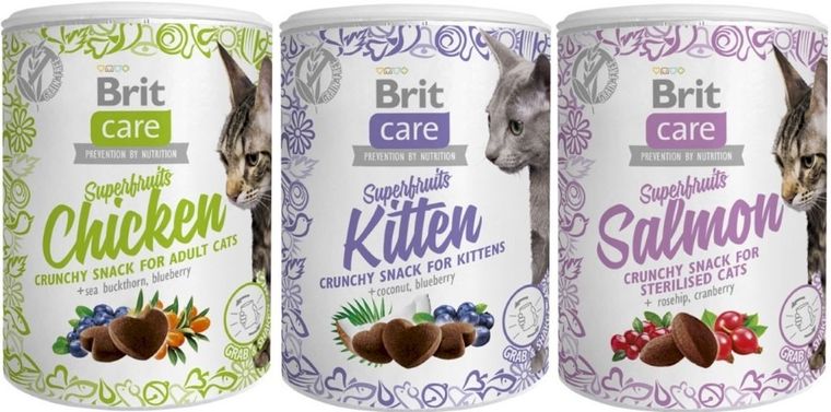 Brit Care Cat, Snack Superfruits Chicken Adult, przysmak dla kota, 100g