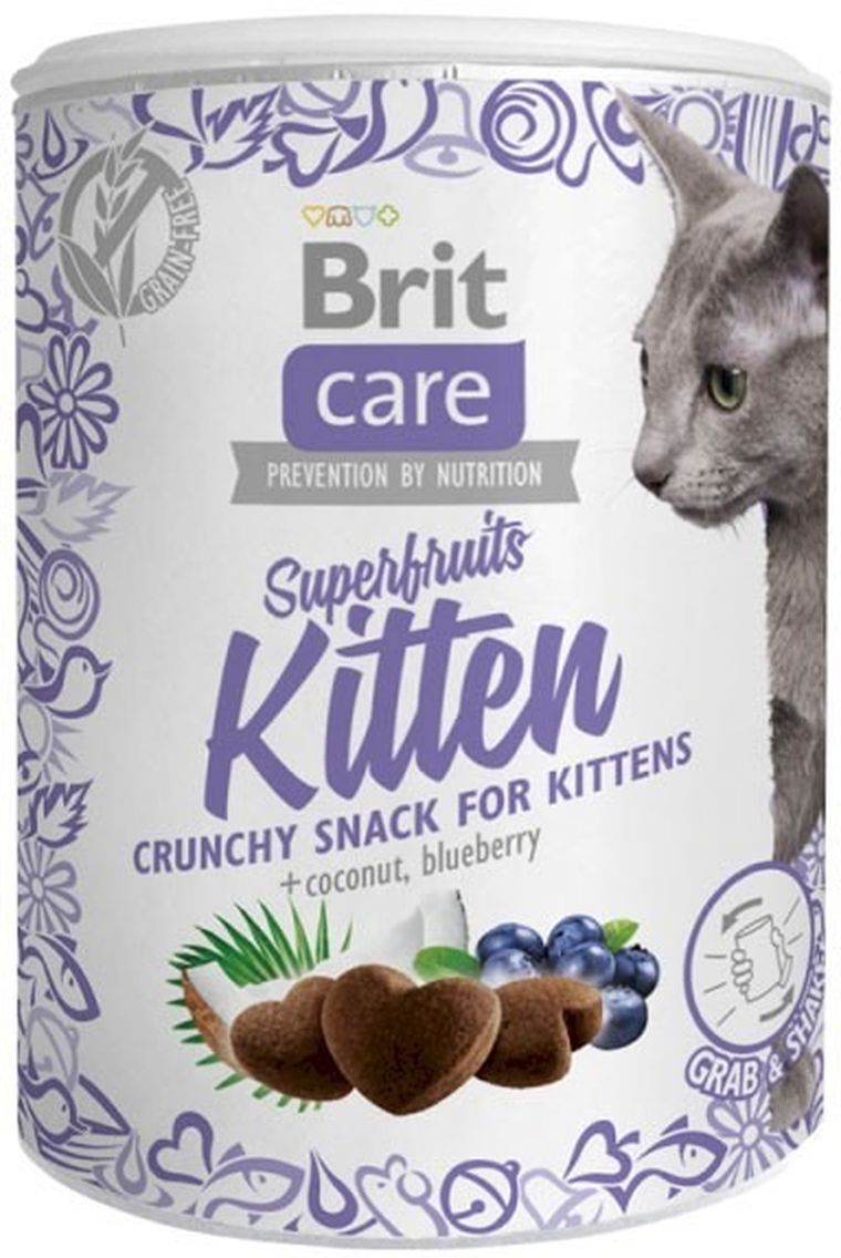 Brit Care Cat, Snack Superfruits Kitten, przysmak dla kota, 100g