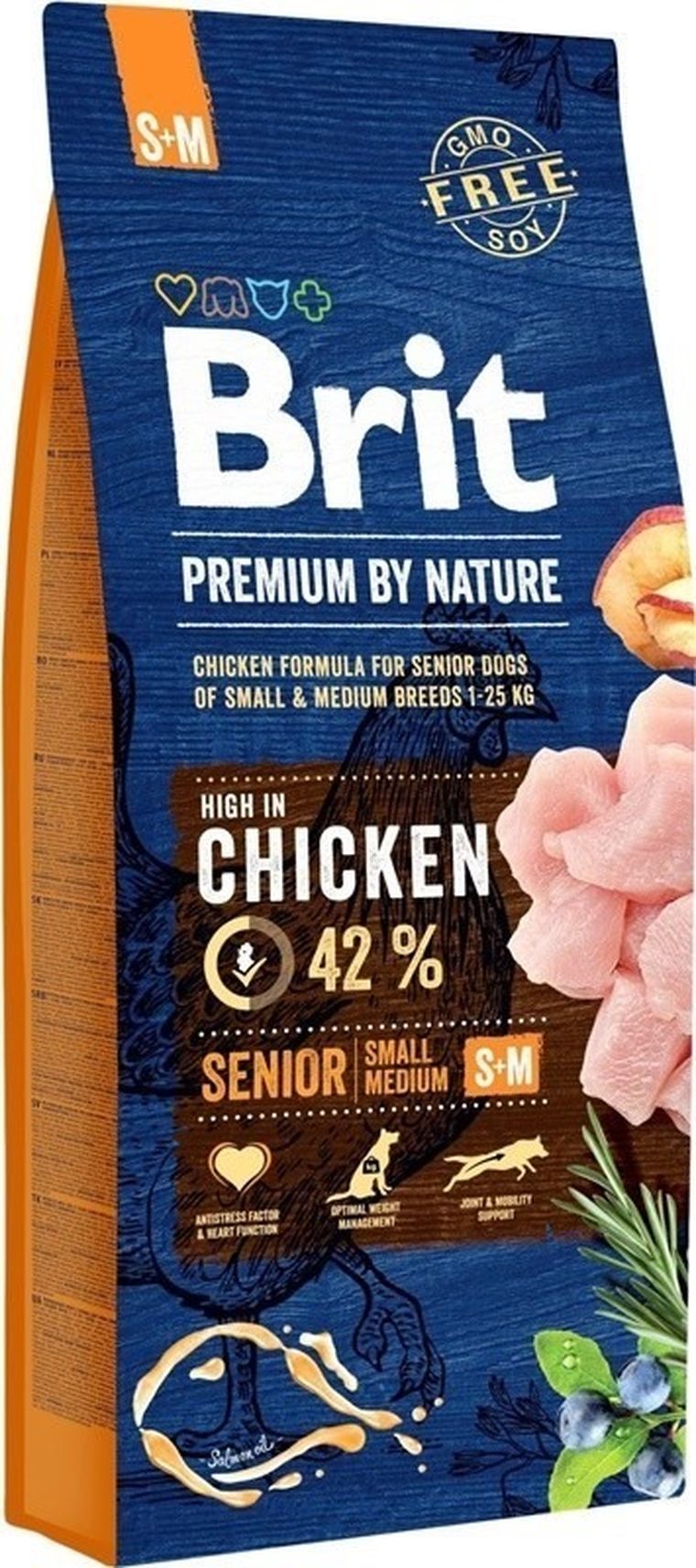 Brit, Premium by Nature, Senior Small & Medium, karma sucha dla psa, 15 kg