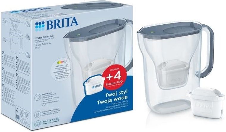 Brita, Style Essential, dzbanek filtrujący, 4 wkłady Maxtra Pro PP