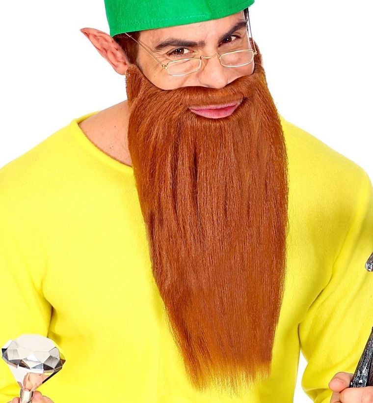 Broda z wąsami, długa, ruda