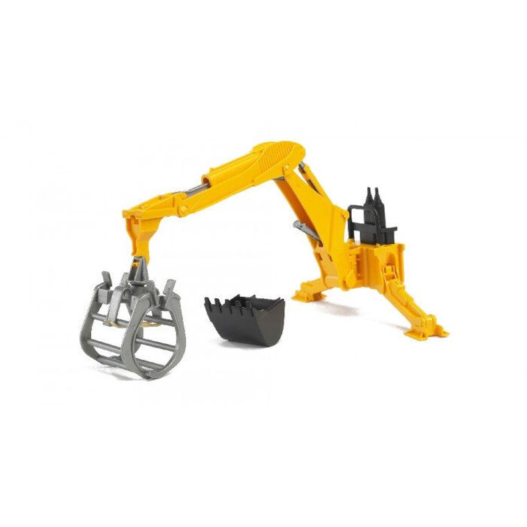 Bruder, Ramię koparki z chwytakiem i szuflą, żółte