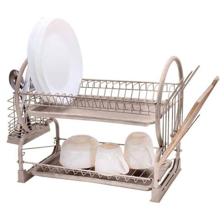 Brunbeste, suszarka do naczyń z ociekaczem i tacą, dwupoziomowa, 4029