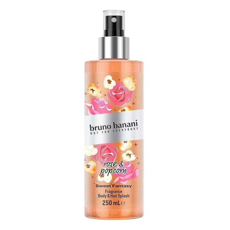 Bruno Banani, Sweet Fantasy Rose & Popcorn, mgiełka do ciała i włosów, 250 ml